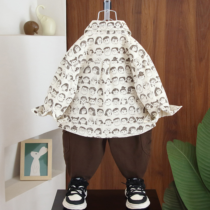 5725 Traje de otoño para niños 2025 Nuevo bebé Primavera y otoño Cool y guapo Camisa casual coreana de tres piezas para niños