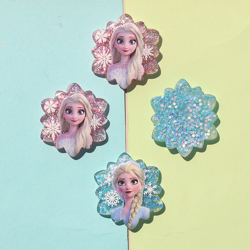 Pink Frozen Elsa Princess Hair Accessories with Sparkling Rhinestones, Compatible with Croc Shoes, Decorative Accessories, Cartoon Wholesale Pink Frozen Elsa Princess Hair Accessories with Sparkling Rhinestones, Compatible with Croc Shoes, Decorative Accessories, Cartoon Wholesale