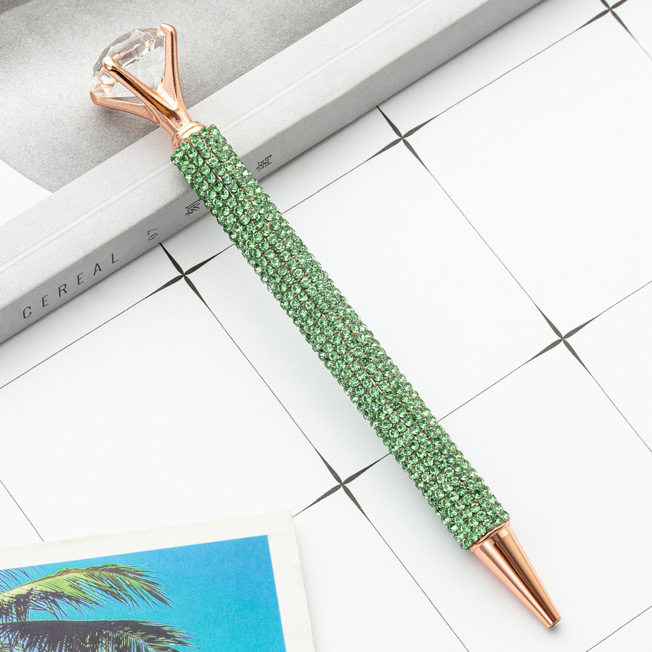 Fábrica de bolígrafo de diamante grande bolígrafo de metal rotativo bolígrafo de cristal bolígrafo de diamante publicitario bolígrafo de regalo