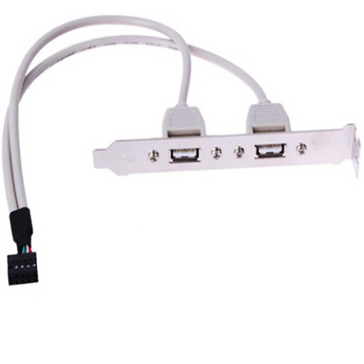 厂家批发 主板USB扩展线 2口两口USB挡板线 USB2.0后置挡板线纯铜