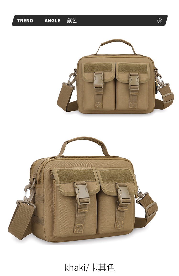 Single-shoulder bag, outdoor tactical multi-functional USB charging crossbody bag, military camouflage backpack, travel outdoor cycling bag undefined