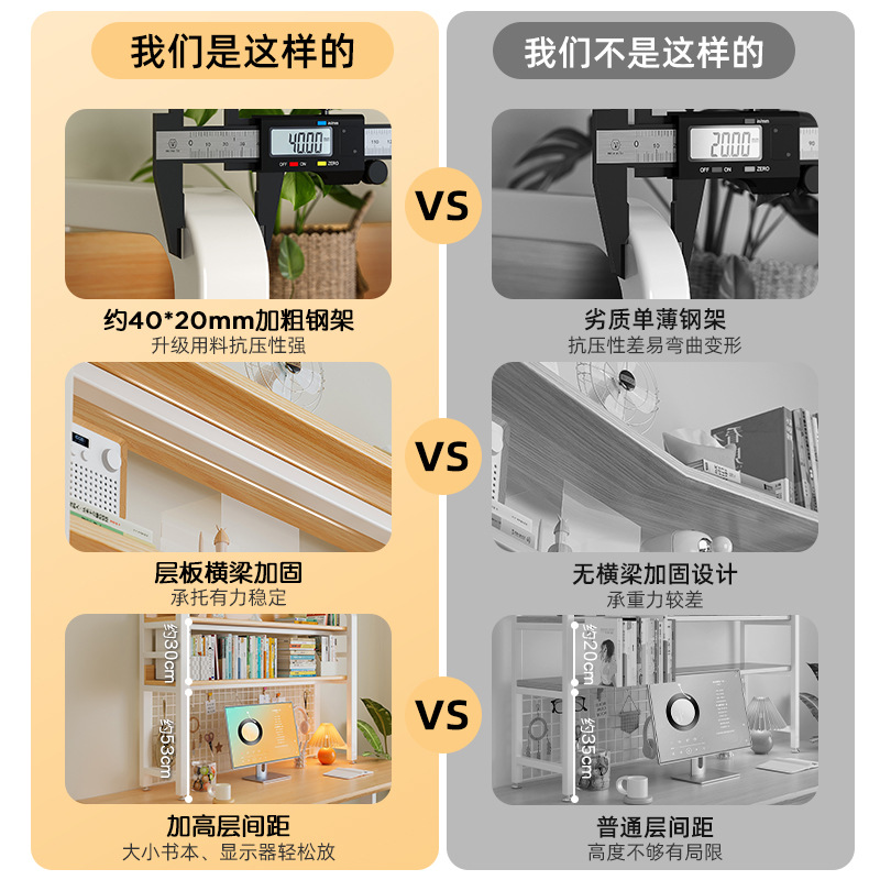 Estante de escritorio agujero placa de hierro forjado dormitorio estudio escritorio de oficina computadora escritorio de almacenamiento multicapa integrado