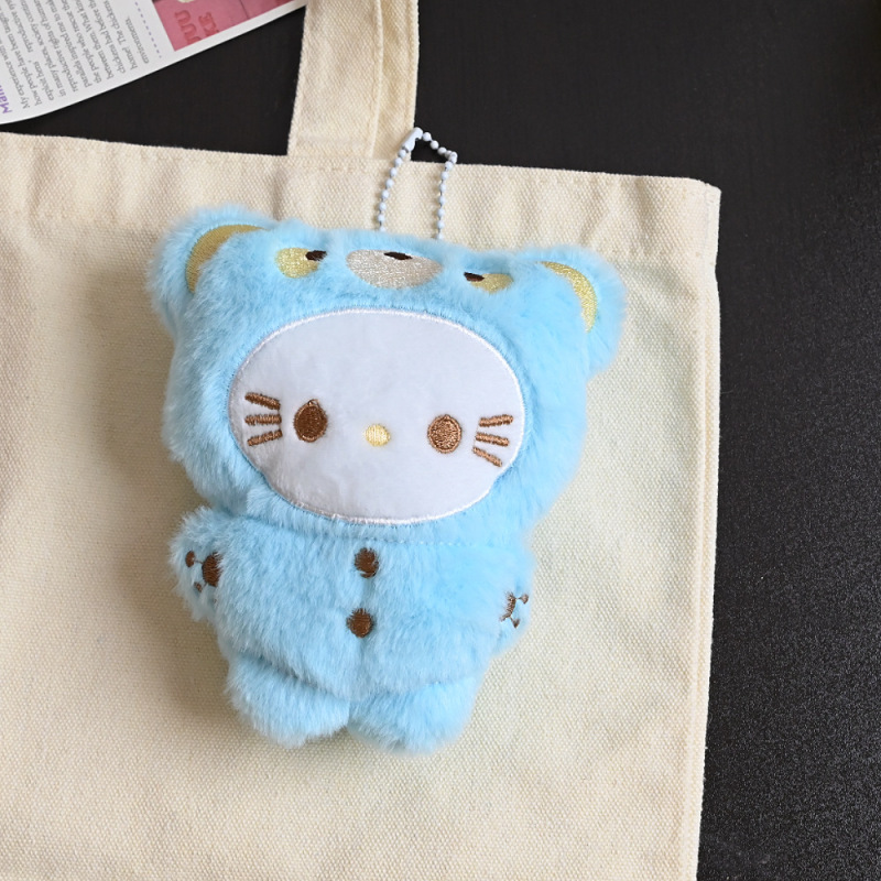 卡通毛绒小熊头套小猫挂件可爱动物少女心玩偶钥匙扣学生包包挂饰|undefined
