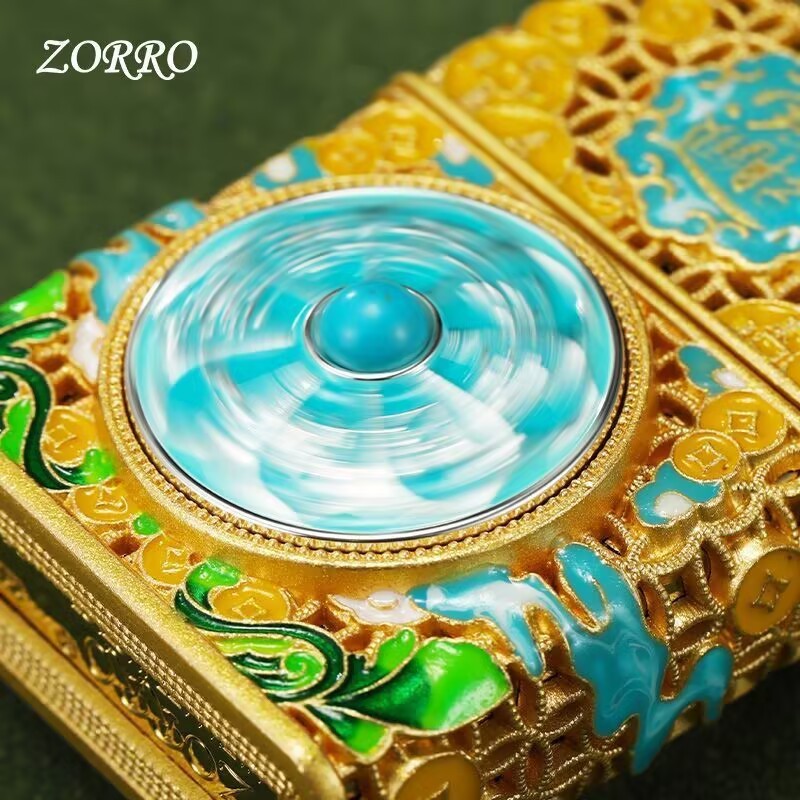 ZORRO佐罗打火机 煤油夜光掐丝珐琅彩盔甲日进斗金算盘个性送男礼|undefined