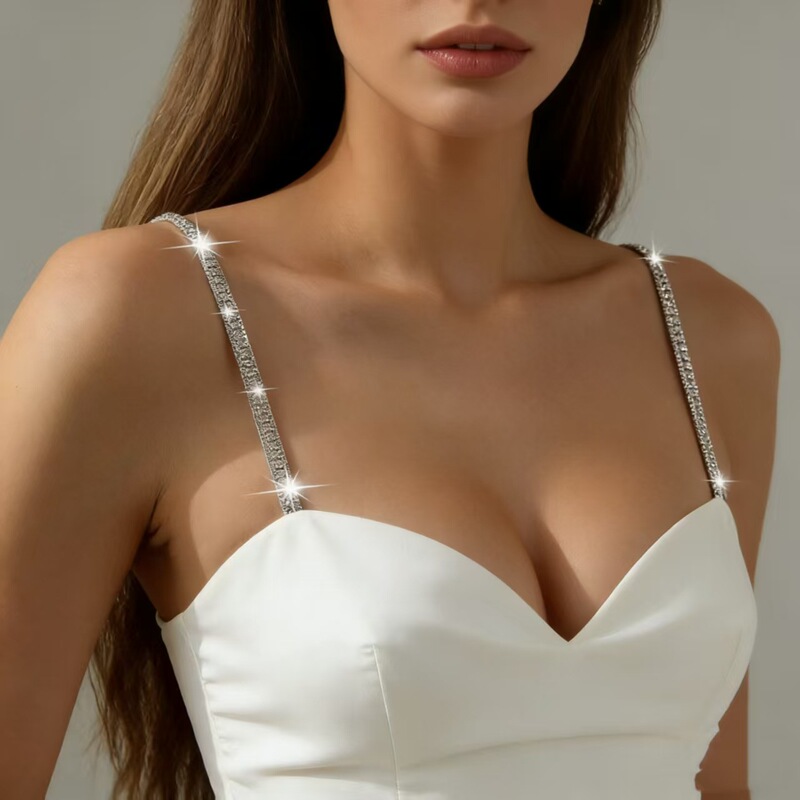 Anti-exposure Shoulder Underwear Shoulder Strap Hanging Neck Bra Strap Invisible Non-slip Shoulder Bandwidth Rhinestone Bra Sling