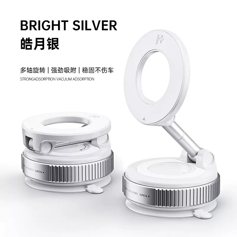 Nuevo soporte de succión magnética para teléfonos móviles rotativo y plegable soporte de succión de doble cara con succión soporte de succión de vacío para vehículos