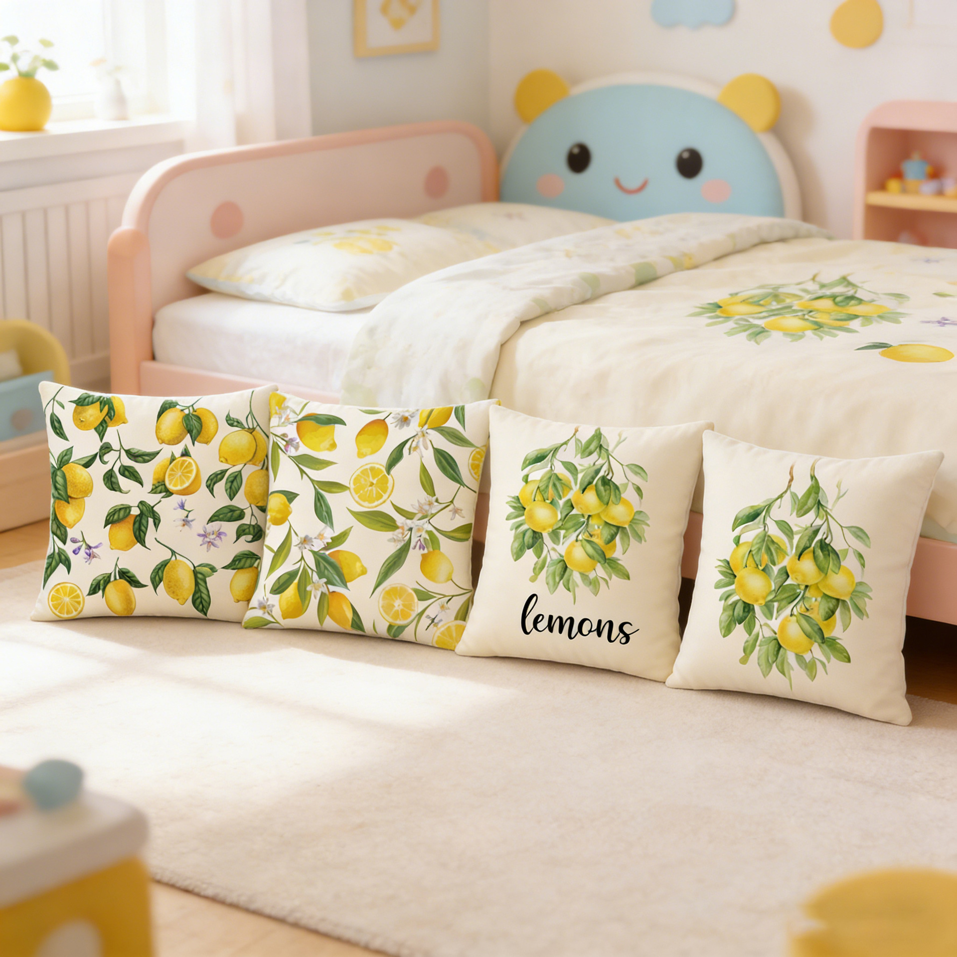 Amazon limón fresco serie de frutas almohada de oficina siesta almohada almohada de casa almohada de cubierta