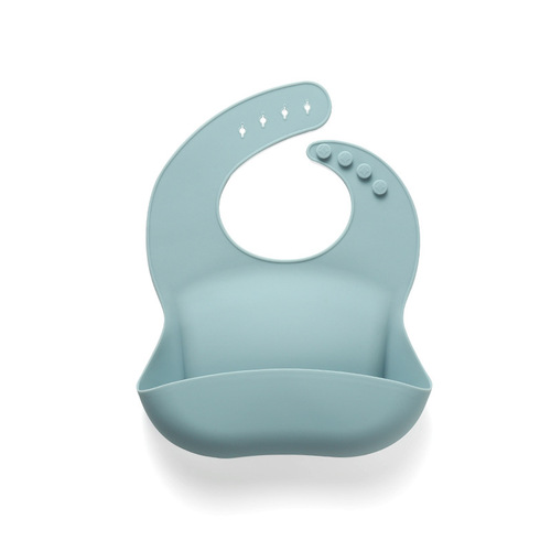 ins style three-dimensional baby silicone bib saliva towel large size maternal and child supplies solid color waterproof silicone rice bag