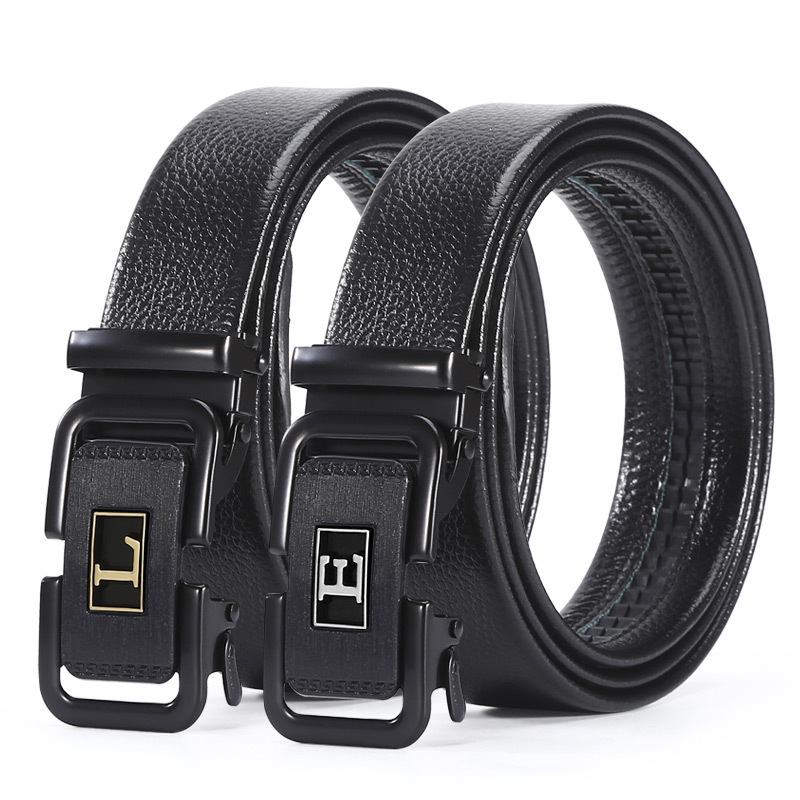 Belt Men's young trendy jeans fashionable all-match letters hot sale automatic buckle imitation leather pants belt wholesale