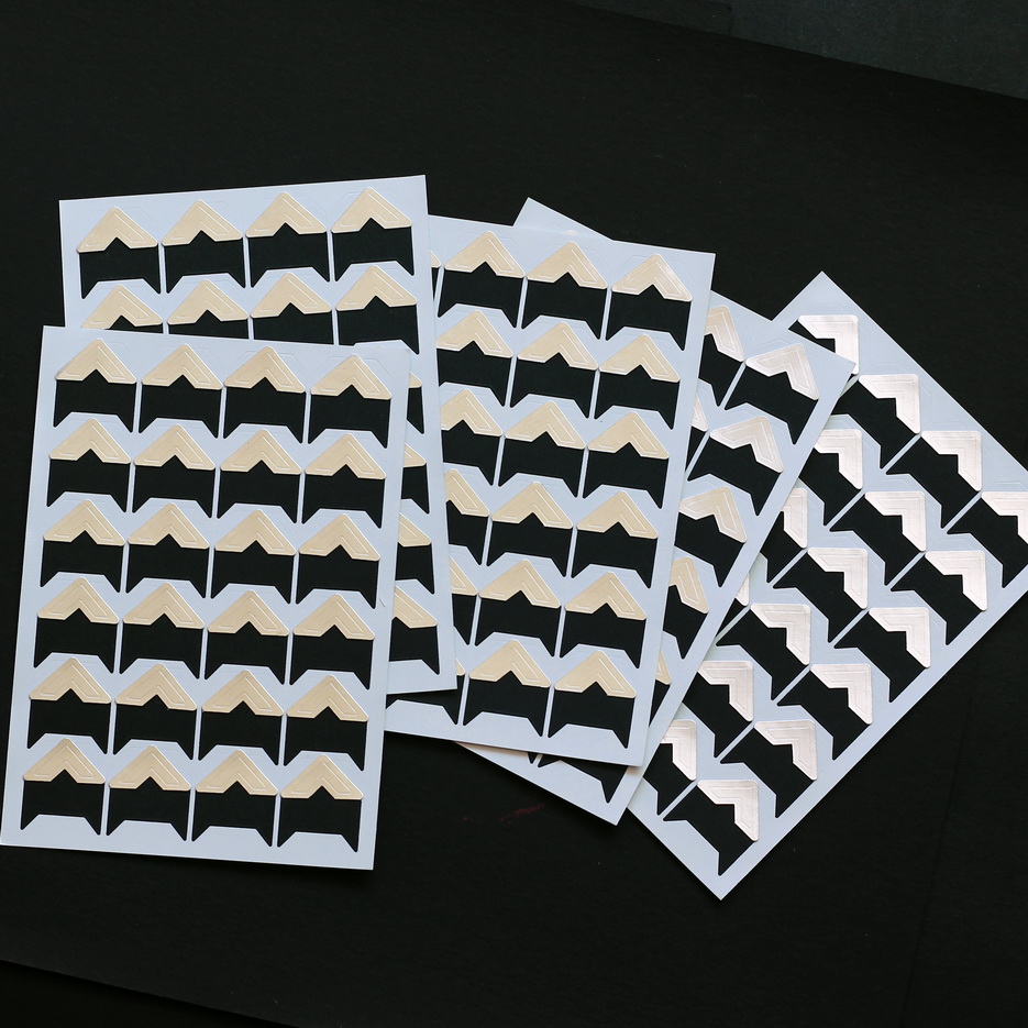 빈티지 실버 코너 스티커 5개