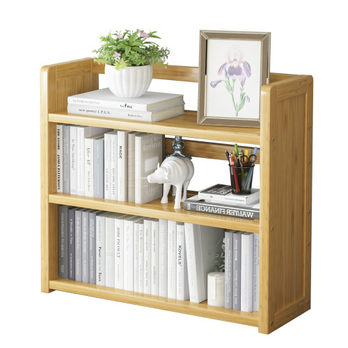 Simple bookshelf storage rack multi-layer home office desk storage rack children's picture book cabinet floor-standing solid wood bookcase
