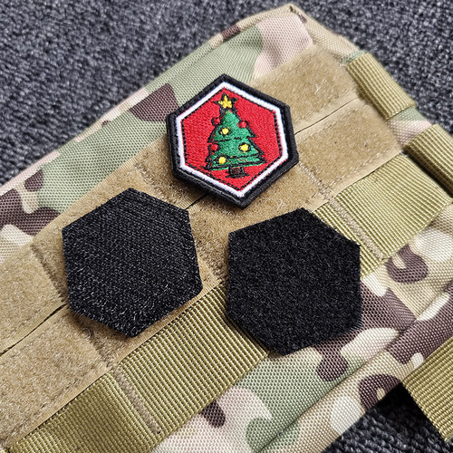 Mini hexagon full embroidered Velcro outdoor bonfire forest badge embroidered cloth patch EDC backpack patch