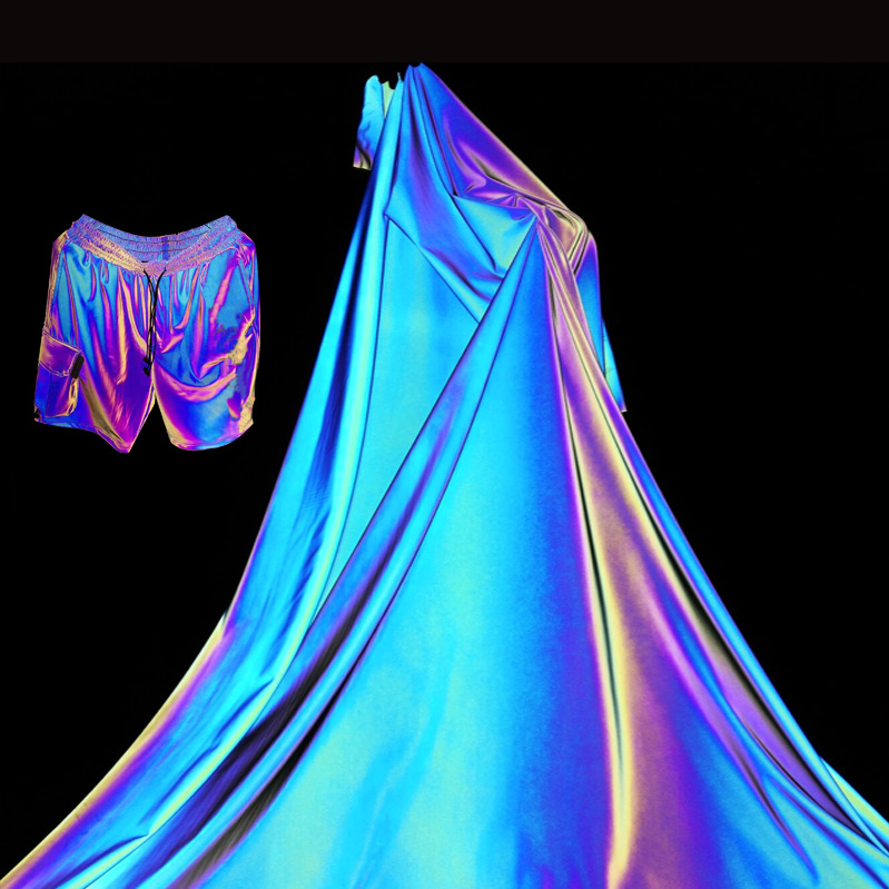 청자색 반사 화학섬유 천