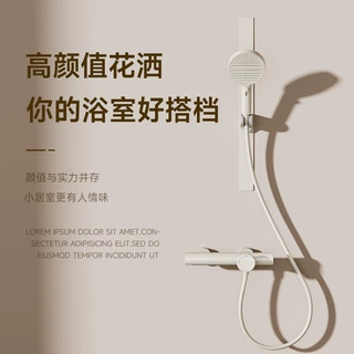 酒店民宿工程批发小户型全铜简易冷热恒温花洒套装浴缸淋浴无顶喷