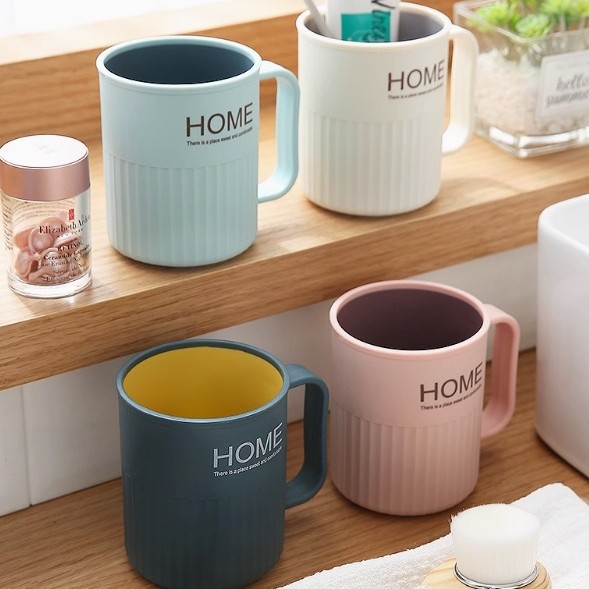 Creative Two-tone Mouthwash Cup With Handle For Bathroom Home Use_voghion.com
