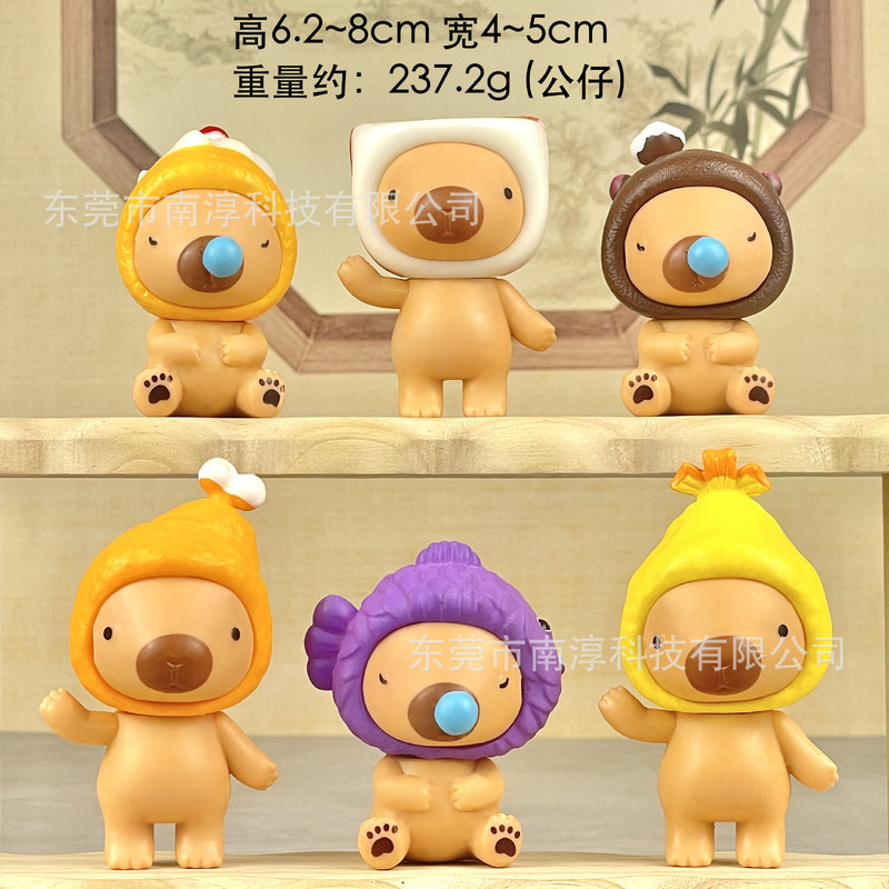 秋千卡皮巴拉盲盒手办小憨豆可爱水豚卡通摆件扭蛋机公仔批发代发|undefined