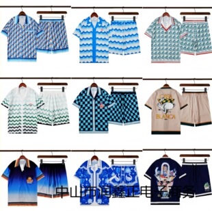 Summer thin shirt, retro set, beach trousers hip-hop style