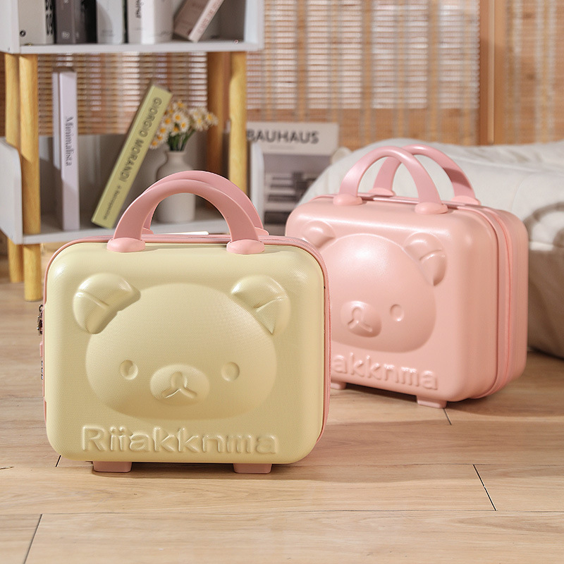Bear Cosmetic Case Hand Gift Box Portable 14-inch Mini Small Luggage Cartoon Portable Password Box Travel Box