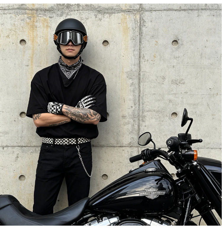 Retro Helmet for Cruising Motorcycles, Summer Half Helmet for Men, Ultra-Light Electric Motorcycle 3C Safety Helmet