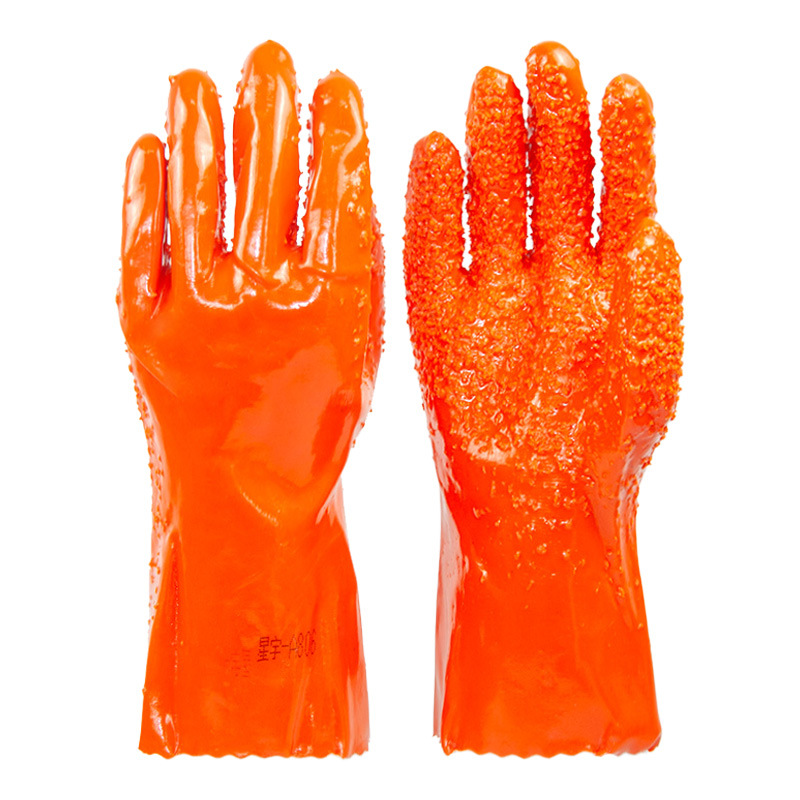 Xingyu A805 caucho de PVC resistente al aceite resistente al ácido y alcalino alargar el manguito palma esmerilado guantes de protección laboral industrial