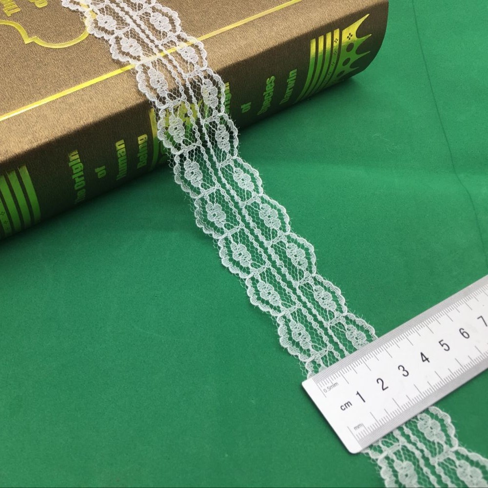 爆款花边现货供应168-2宽度3CM无弹波浪花边 DIY头饰花边蕾丝