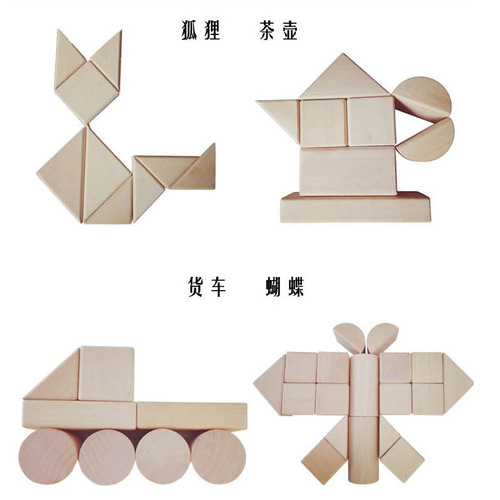 Solid wooden logs, paint-free building blocks, large particle barreled educational toys for toddlers and children, boys and girls manufacturer
