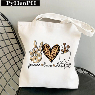 Peace love dental Canvas Tote bag �����Նμ粼�����ᷫ����