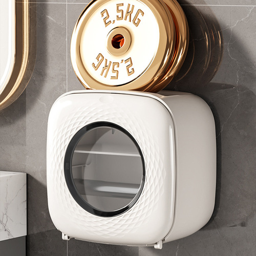 Bathroom tissue box wall-mounted toilet paper roll toilet toilet bathroom punch-free waterproof storage rack