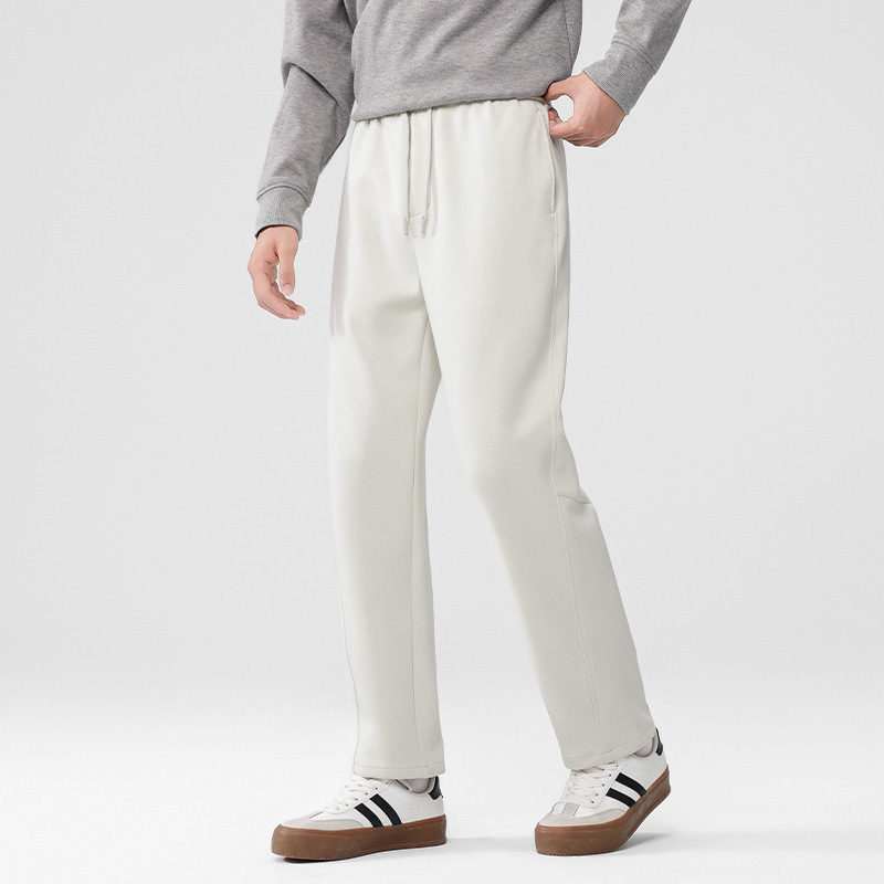 26 Winter Modal Cotton Men's Casual Pants Thickened Warm Straight-Leg Sweatpants Student Loose Long Pants Elastic Waist Pants