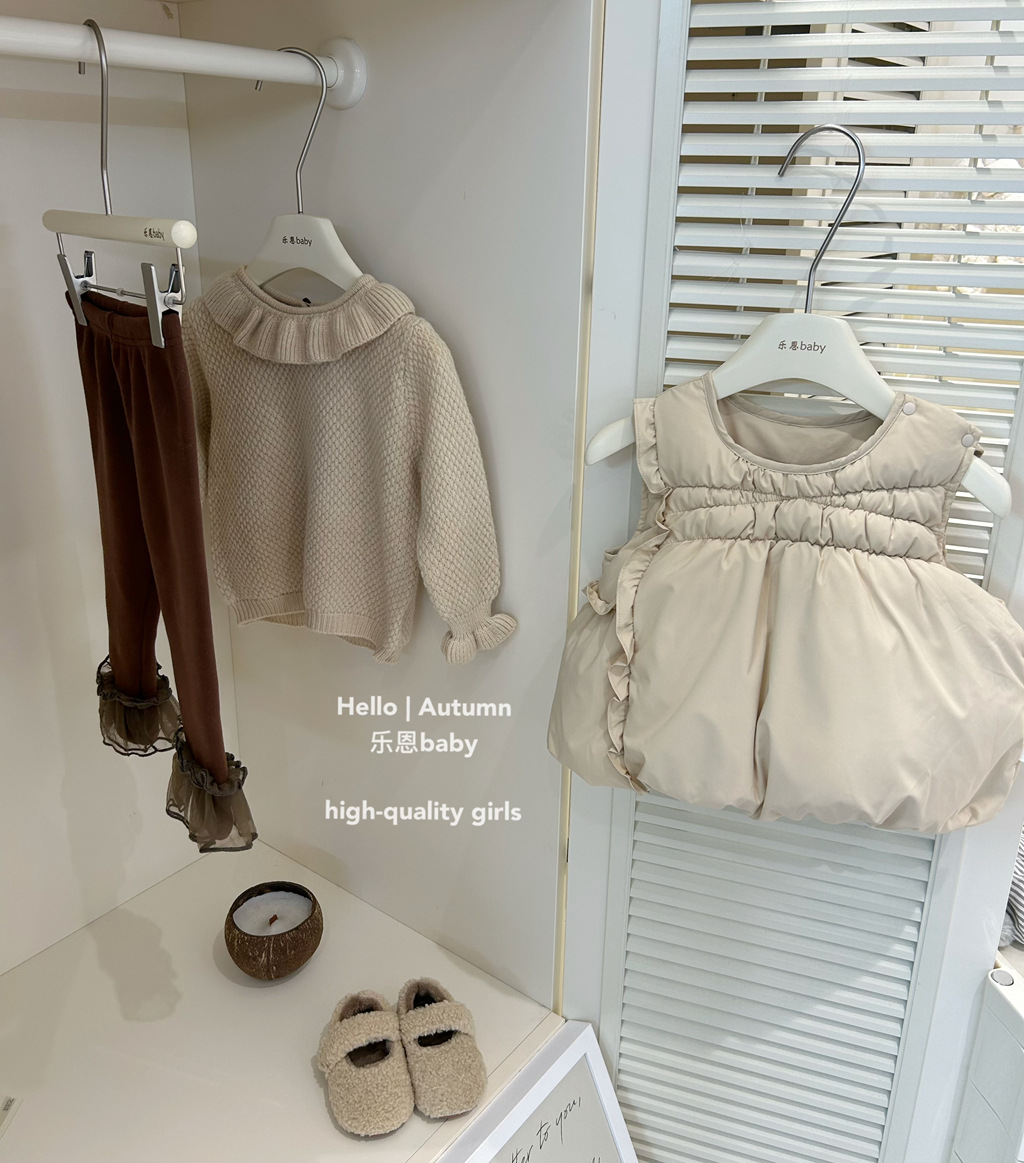 [Leen Children's Clothing] Chaleco de algodón de terciopelo de nube de estilo occidental de estilo coreano nuevo estilo de invierno para bebés