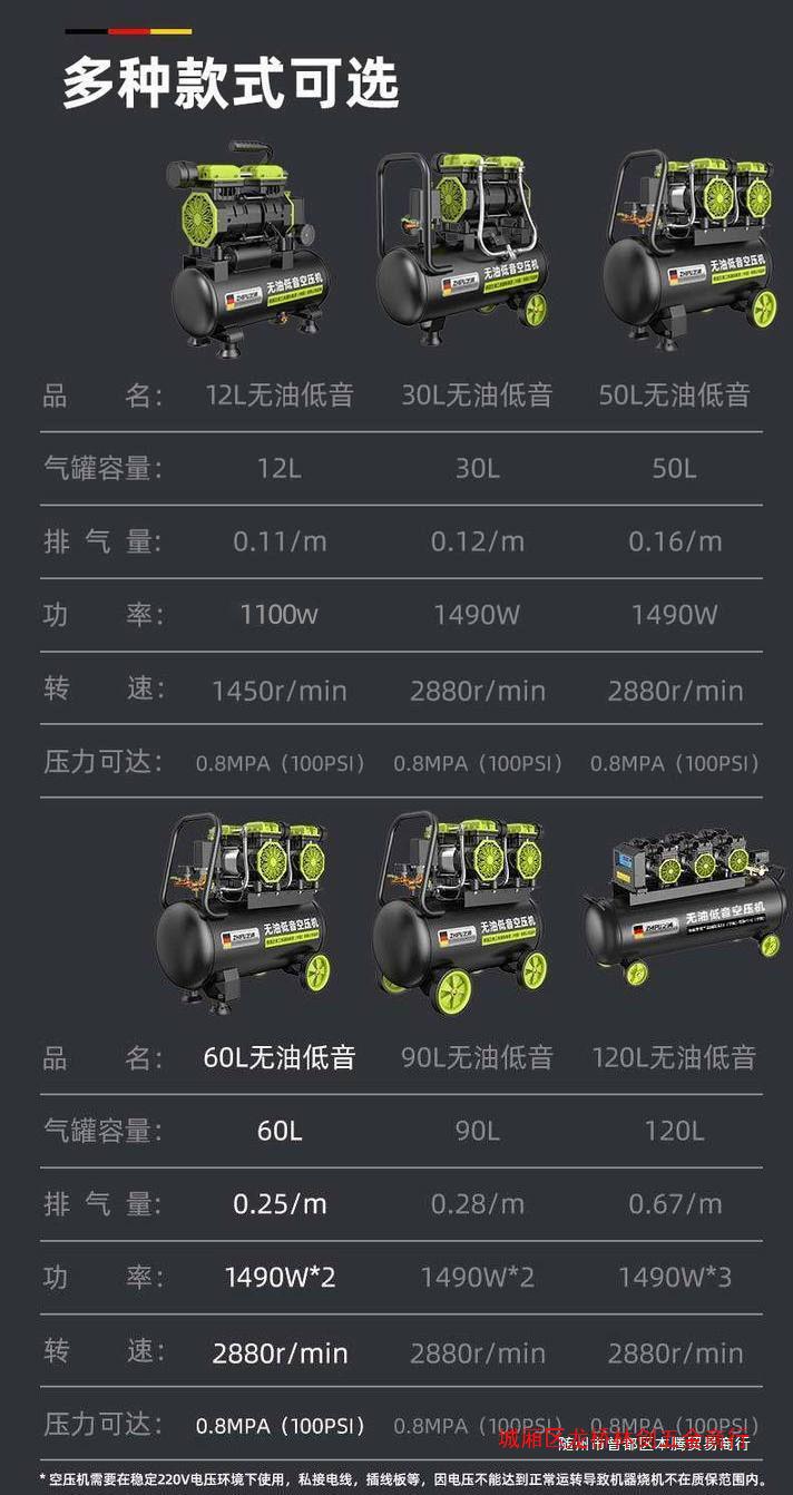 German Zhipu air compressor pump small 220v air compressor oil-free mute industrial grade woodworking high pressure