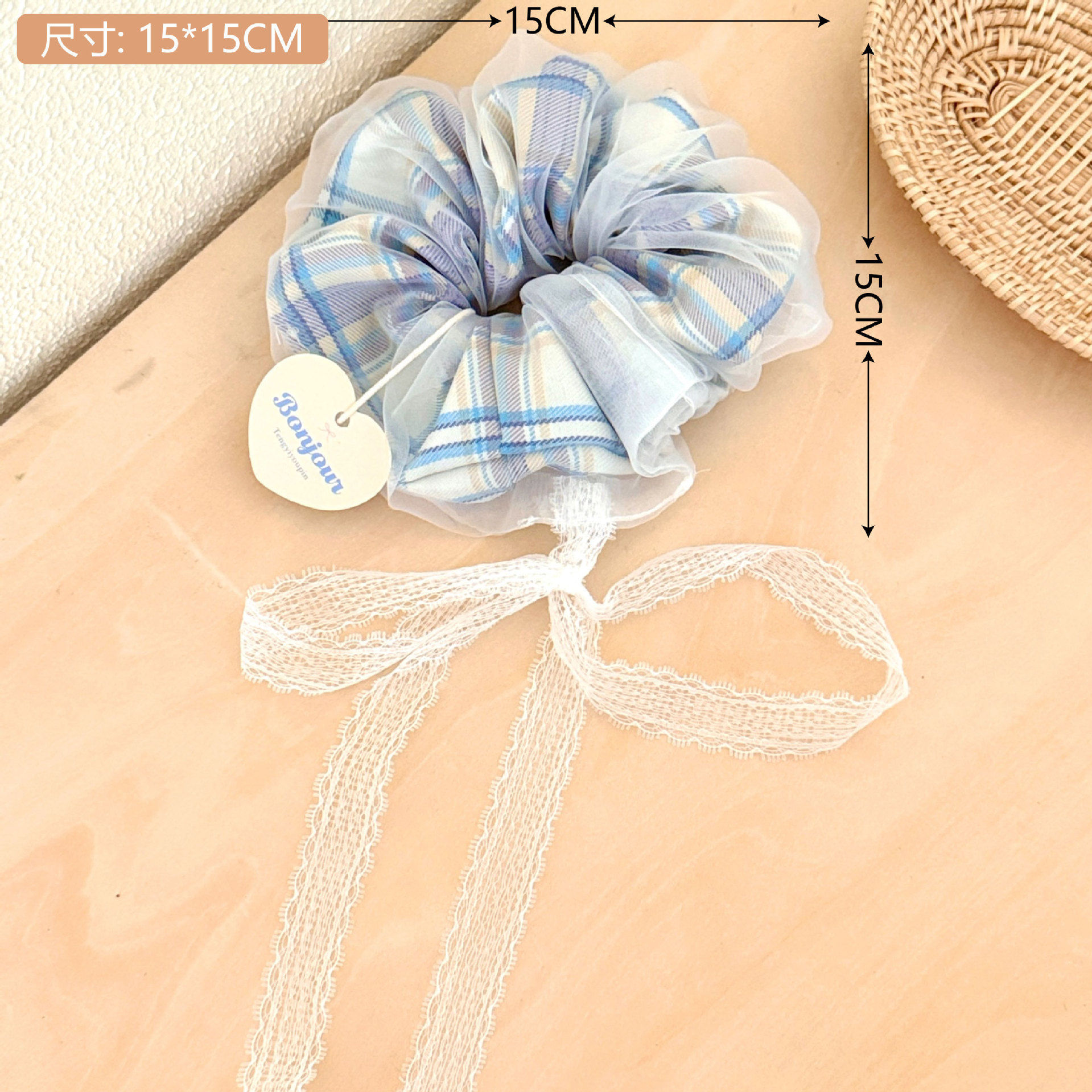 Nuevo borde de encaje retro, lazo para el cabello, sentido de alta gama, gran intestino grueso, corbata de otoño e invierno, cuerda para el cabello, cuerda para el cabello para mujeres, accesorios para el cabello al por mayor