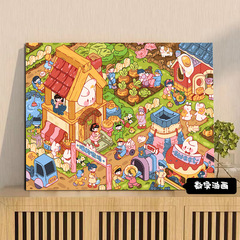 食品イラスト DIY デジタル油絵タウンシリーズ手塗り着色油絵高度な減圧装飾画