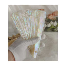 滴胶扇子模具朗奢丽贝  手工螺钿贝壳汉服拍照道具仿古董母贝折扇