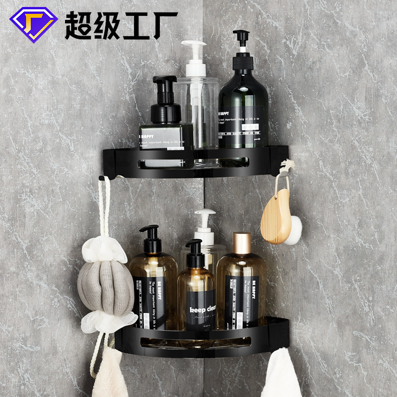 Bathroom triangle shelf corner bathroom bathroom shower gel shelf non-perforated storage rack wholesale