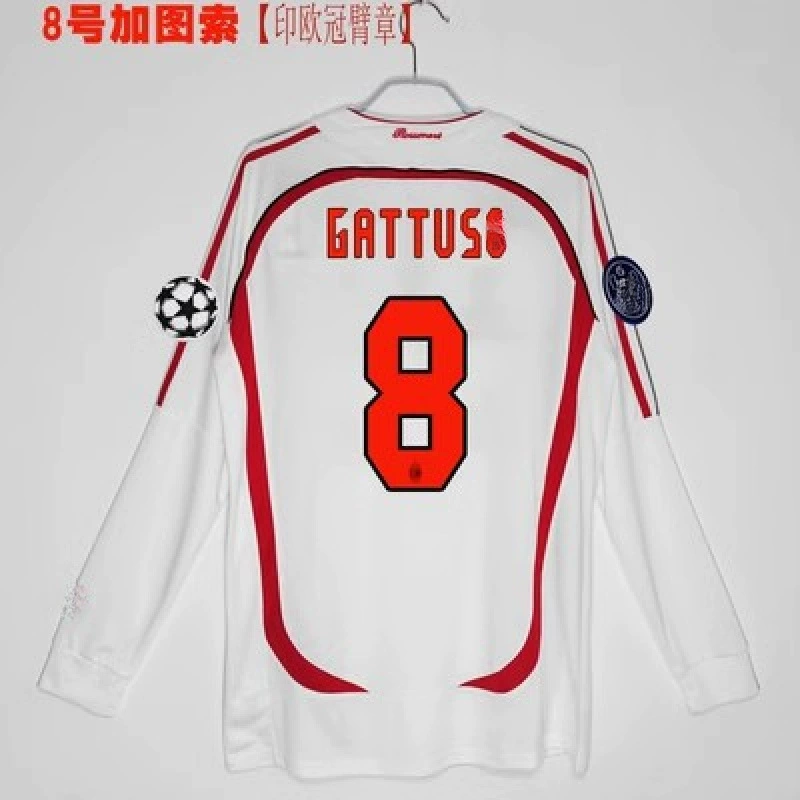 Ретро-футболка 0607AC22 Kakanestama R Tini Inzagi Pirlo длинные рукава, футболка для футбола