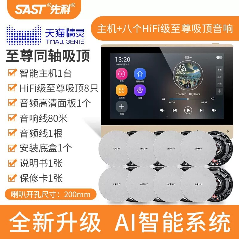 Xianke X7 インテリジェント音声制御 AI 天井オーディオ天井埋め込みスピーカー BGM ホストコントローラーホーム|undefined