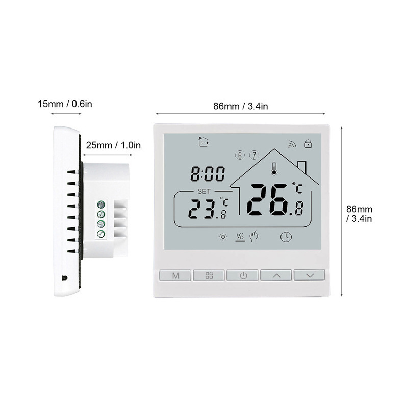 Electric heating thermostat controller 16A 25A electric heating film heating cable European foreign trade floor heating thermostat Electric heating thermostat controller 16A 25A electric heating film heating cable European foreign trade floor heating thermostat