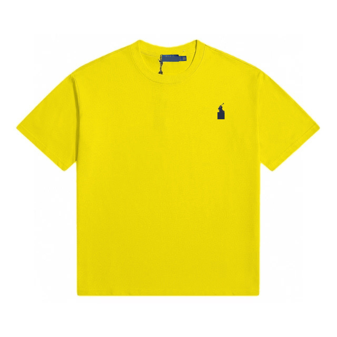 티셔츠 노란색 녹색 라벨