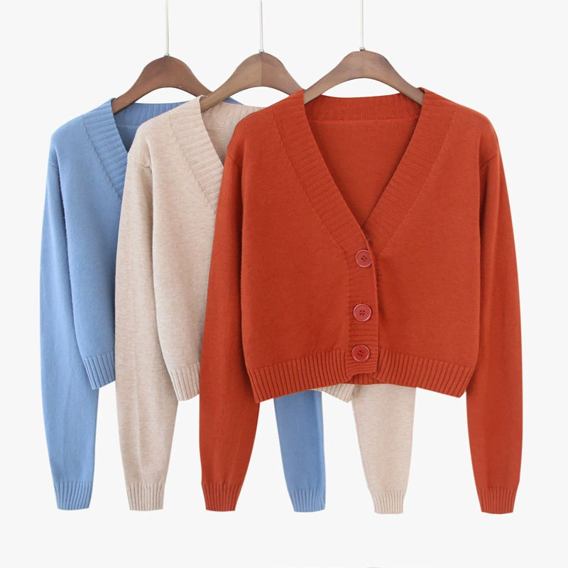 Knitted Cardigan Oversize One Size — Thin Autumn Short Sweater Jacket