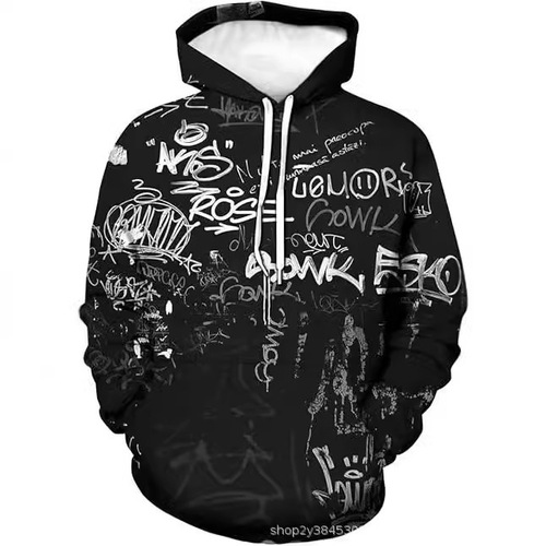 Men's Sweatshirt Western Autumn and Winter 3D Digital Printing Large Size Casual Hooded Sweatshirt