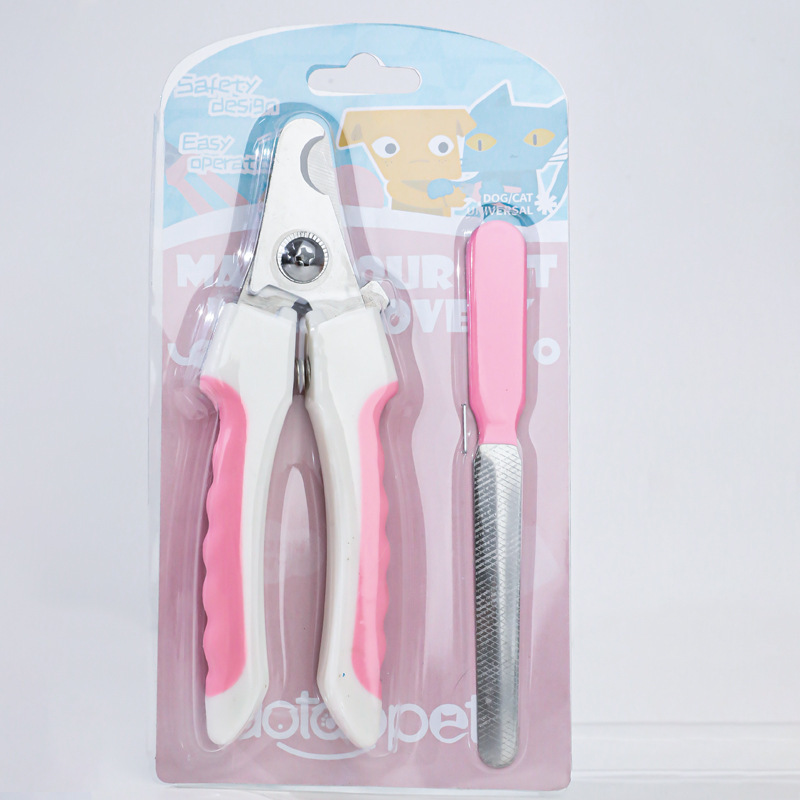 Cortauñas de plástico para mascotas con traje de archivo transfronterizo al por mayor gato perro cortaúñas manicura tijeras de limpieza