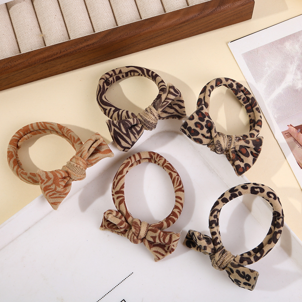 Cordón de cabello para mujeres 2026 leopardo mariposa atado cabello elástico anillo de cabello de alta calidad cabello de cola de caballo sin marcas no estrangulación
