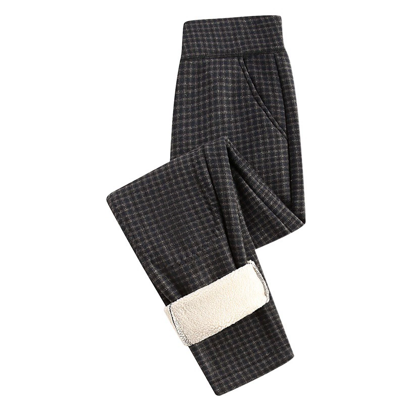 Зимние утолщенные женские леггинсы с высокой талией на флисовой подкладке для среднего и пожилого возраста, теплая овечья шерсть с наколенниками, брюки для мамы и бабушки