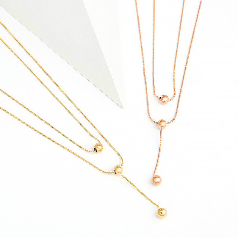 Simple Style Geometric Tassel Titanium Steel Necklace Plating Stainless Steel Necklaces_colorza_3