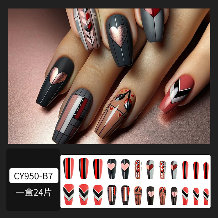 Estilo caliente europeo y americano, uñas largas, uñas postizas de sentido de alta calidad, uñas de ballet trapezoidal largas, piezas de uñas al por mayor