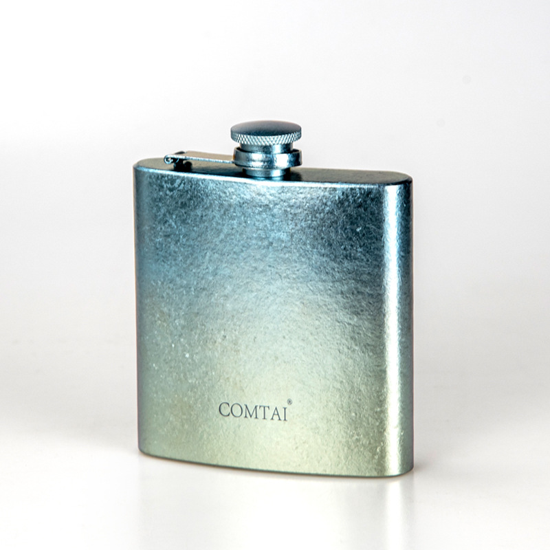 COMTAI - Botella de Vino Cuadrada Portátil de Titanio Puro, Juego de Vino de Alta Gama para Viajes al Aire Libre, Estilo Retro de Lujo Ligero, 200 ml