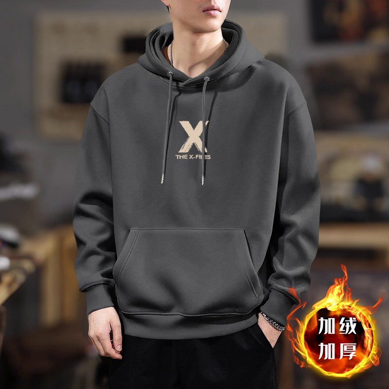 Peso pesado chaqueta con capuz para hombres primavera y otoño marca de moda de alta calle pesado abrigo holgado estudiantes estilo de Hong Kong suéter universal