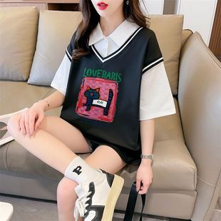 �ɐ���ϵ��ͨ����T��Ů2025�¿��oversize㼑��L�����كɼ�