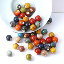 配件diy饰品大孔陶瓷散珠10mm手串珠子景德镇手链配件陶瓷珠批发